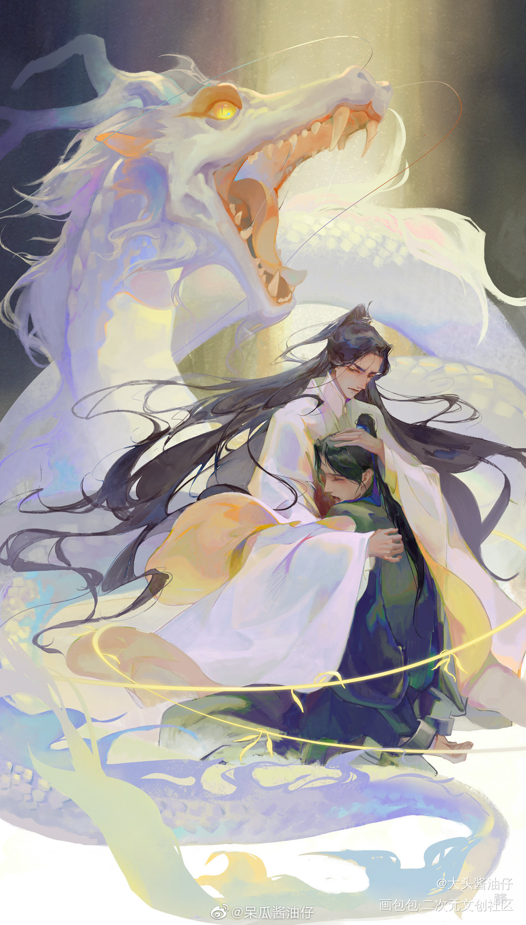 双十一刀一下小情侣_二哈和他的白猫师尊燃晚绘画作品