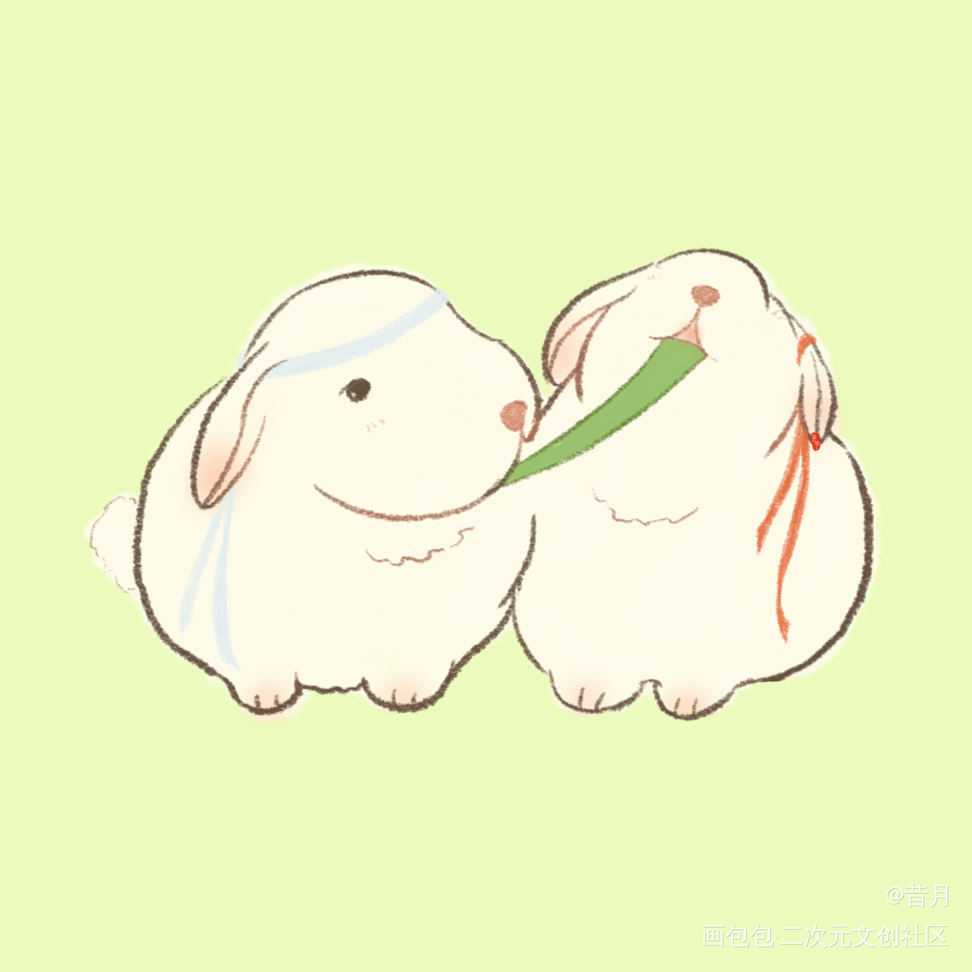 “蓝湛吃过的草好像更好吃哎！”_魔道祖师忘羡Q版绘画作品