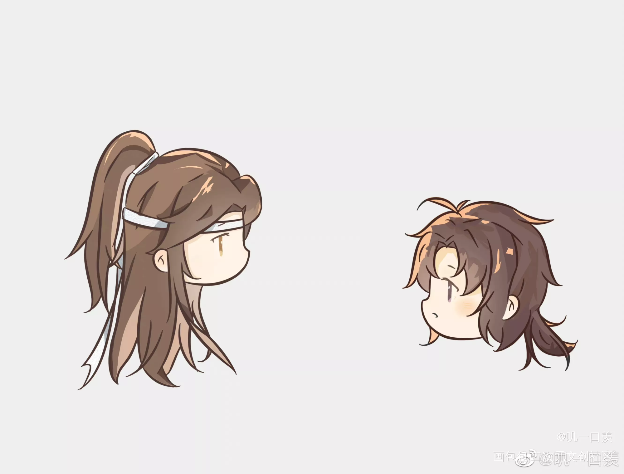画了，现pa小羡和原著小叽_魔道祖师忘羡指绘绘画作品