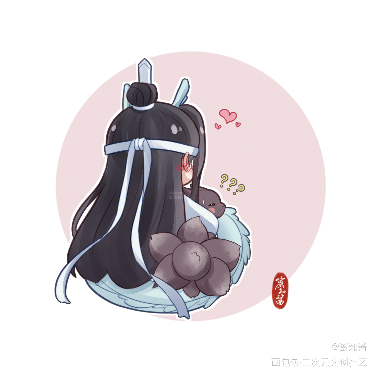 龙叽钓狐，手到擒来（2张）_魔道祖师忘羡蓝忘机魏无羡平涂日系Q版我要上首推插画同人绘画作品