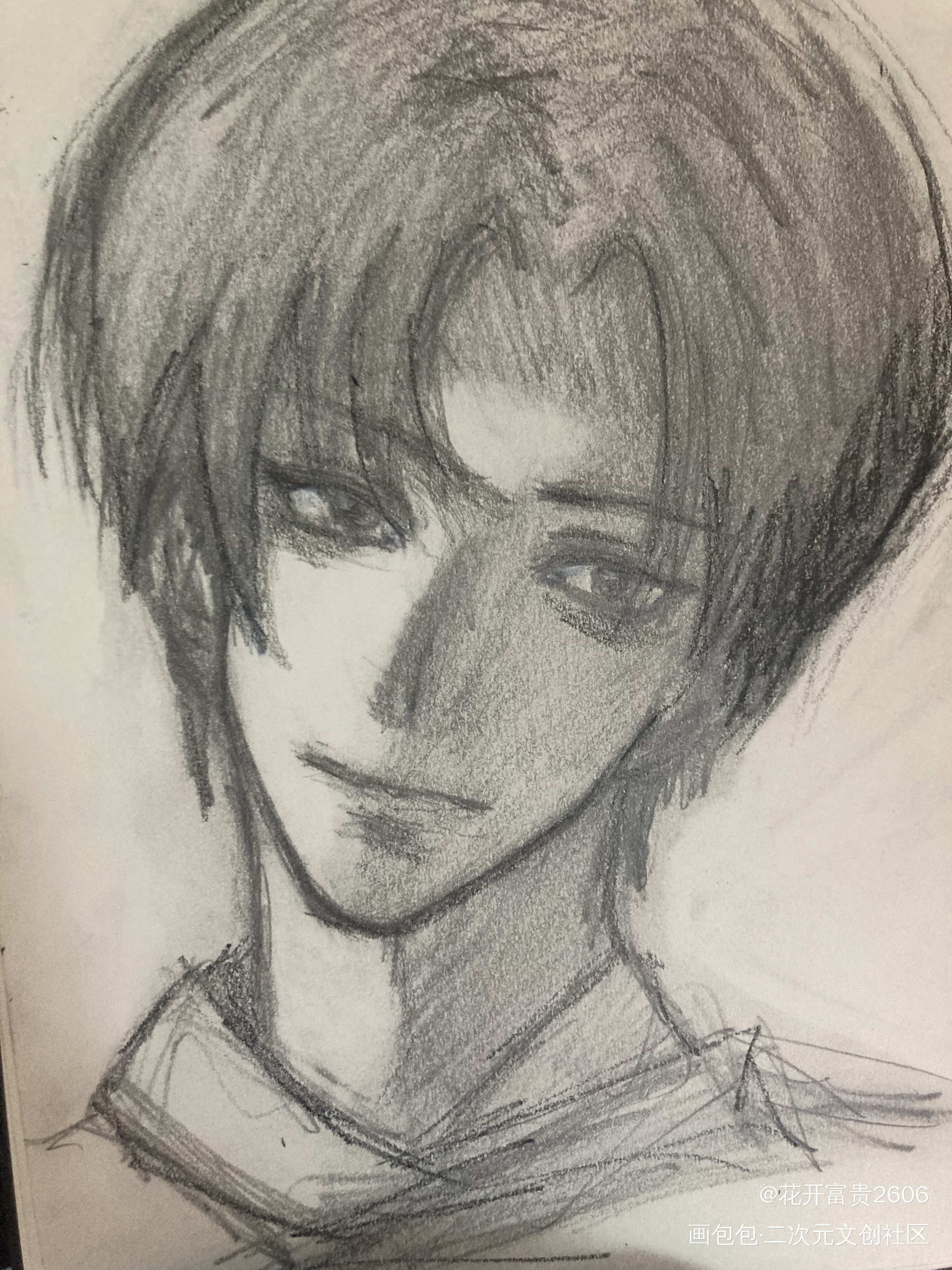 额_铅笔摸鱼页手绘绘画作品