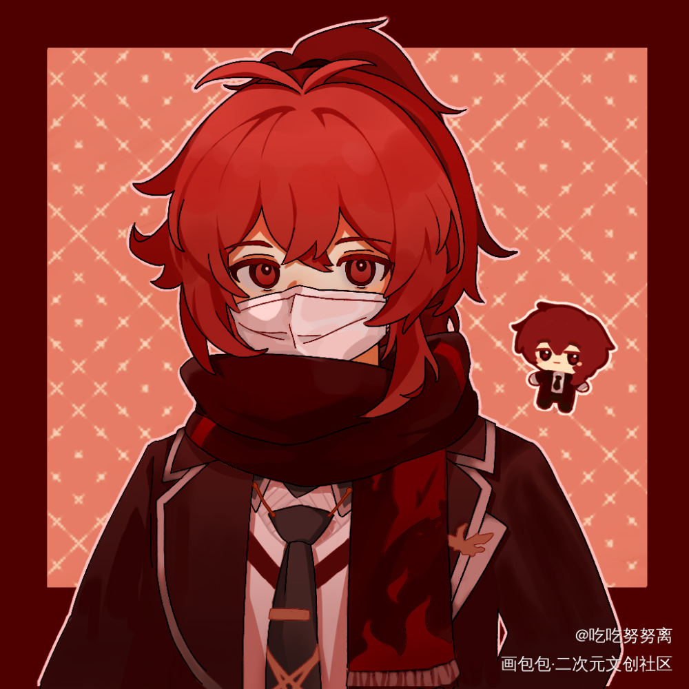 新衣服(˃ ⌑ ˂ഃ )_原神迪卢克板绘涂绘画作品