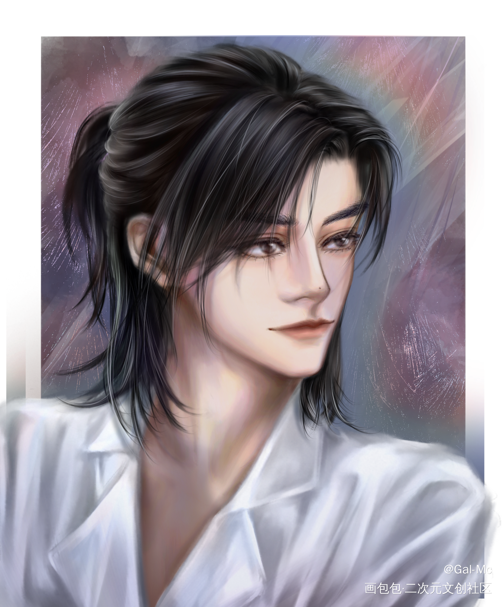 以前画的白衬衫习清_我只喜欢你的人设自习夏习清板绘涂绘画作品
