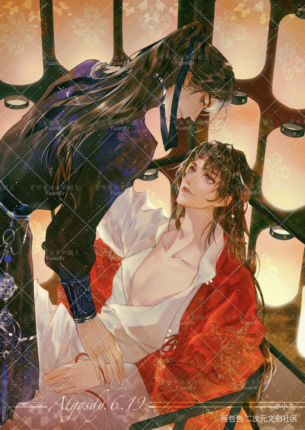 黑花—灯火阑珊_盗墓笔记黑花黑瞎子解雨臣绘画作品