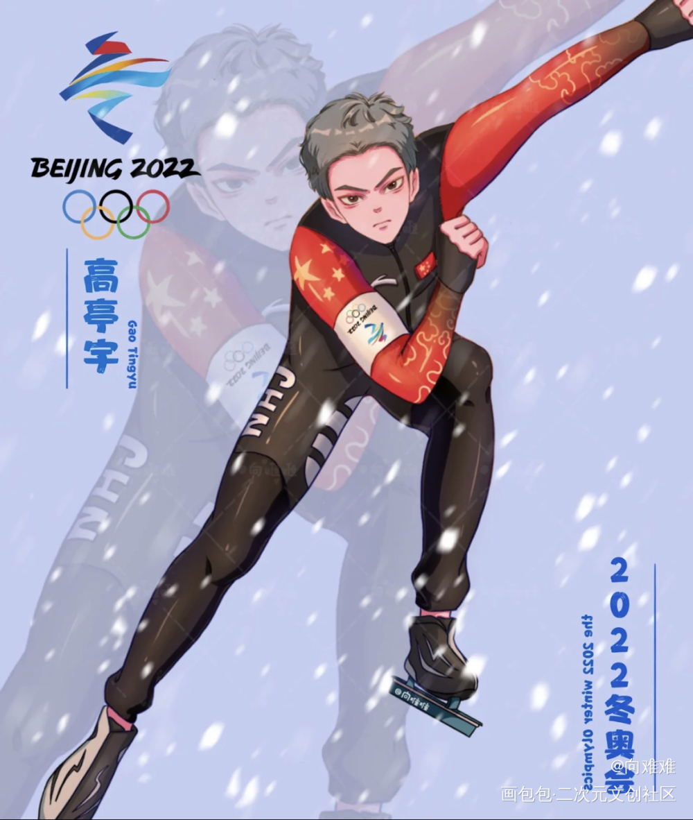 冬运会-谷爱凌/高亭宇_冬运会绘画作品