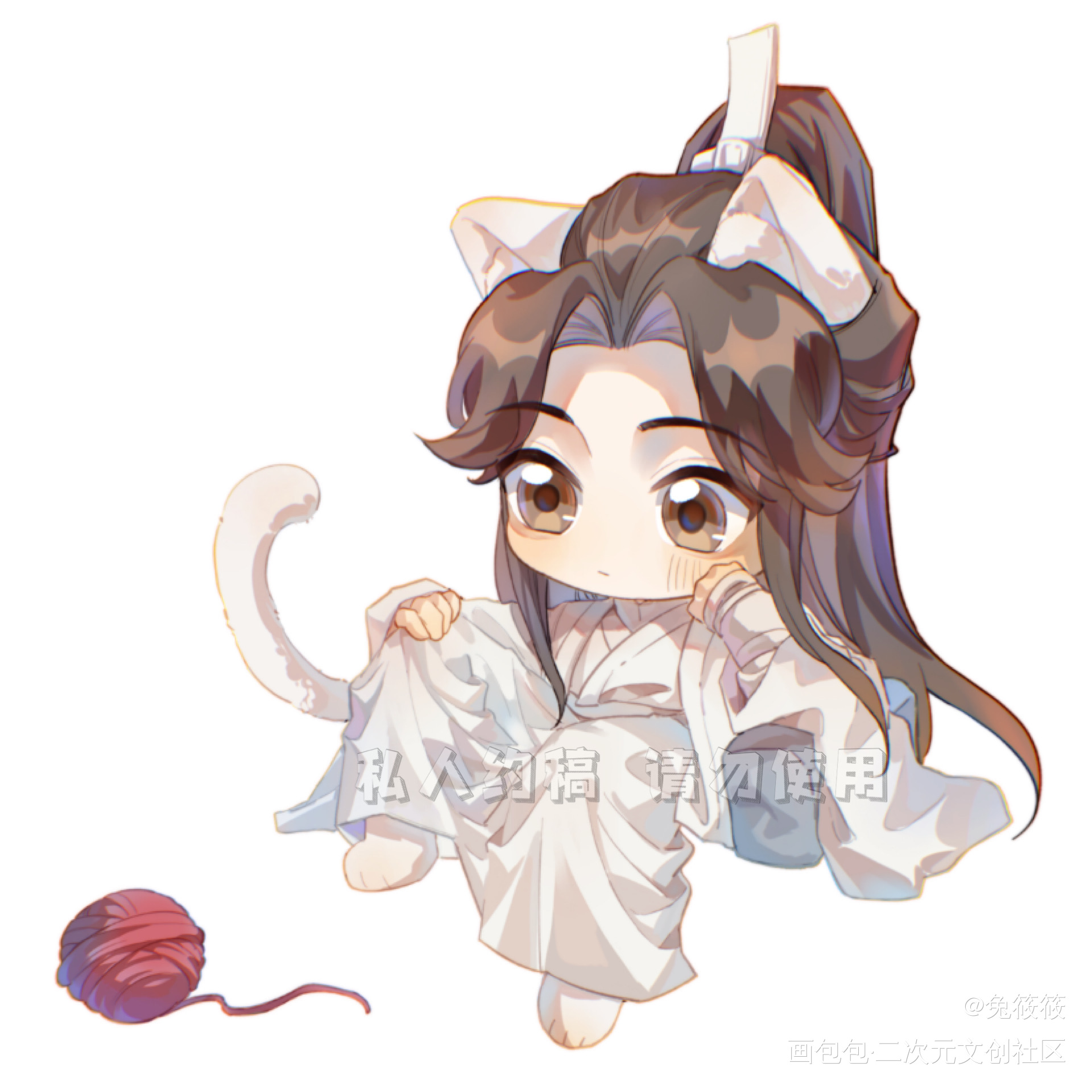 猫宁_二哈和他的白猫师尊楚晚宁绘画作品