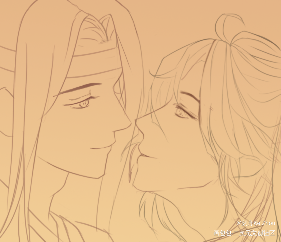 夕阳无限好_魔道祖师板绘涂绘画作品