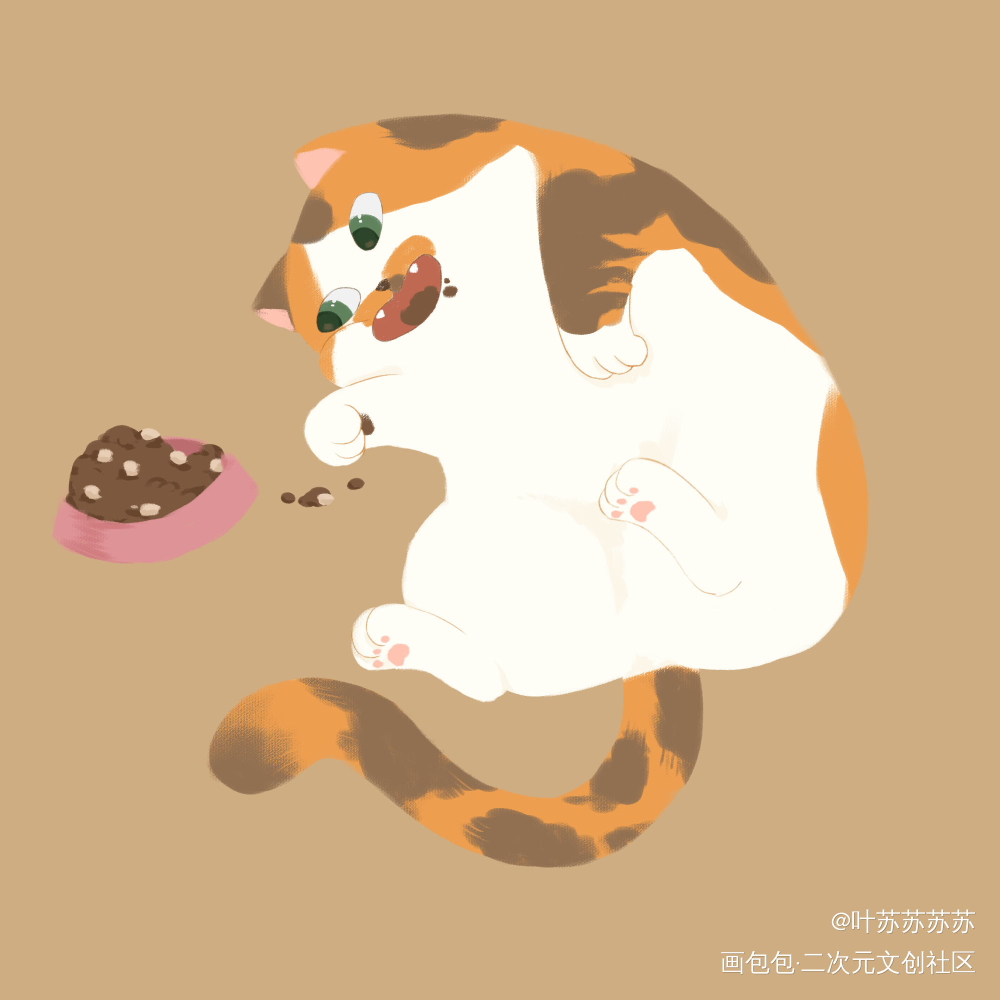 贪吃家族猫猫_贪吃家族绘画作品