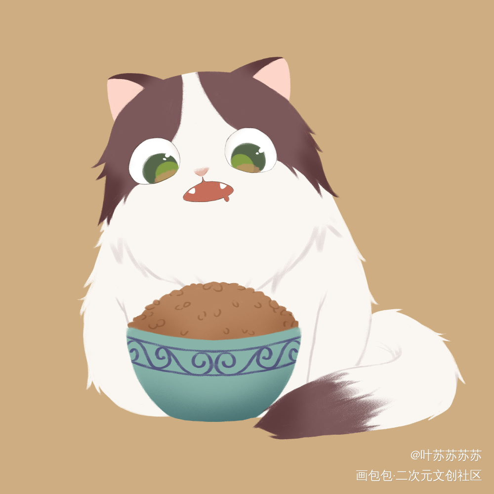 贪吃家族猫猫_贪吃家族绘画作品