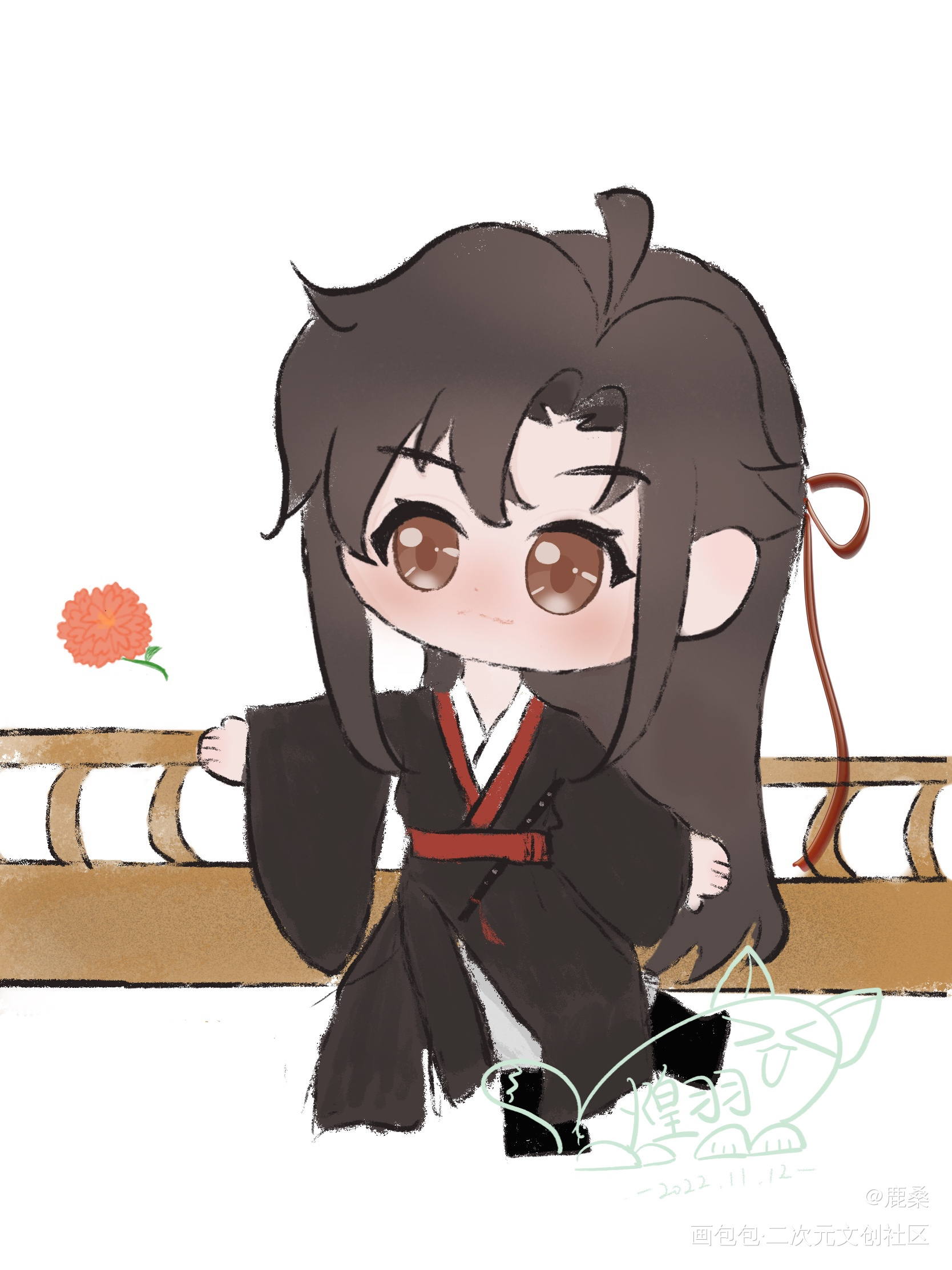 楼台抛花-羡_魔道祖师绘画作品