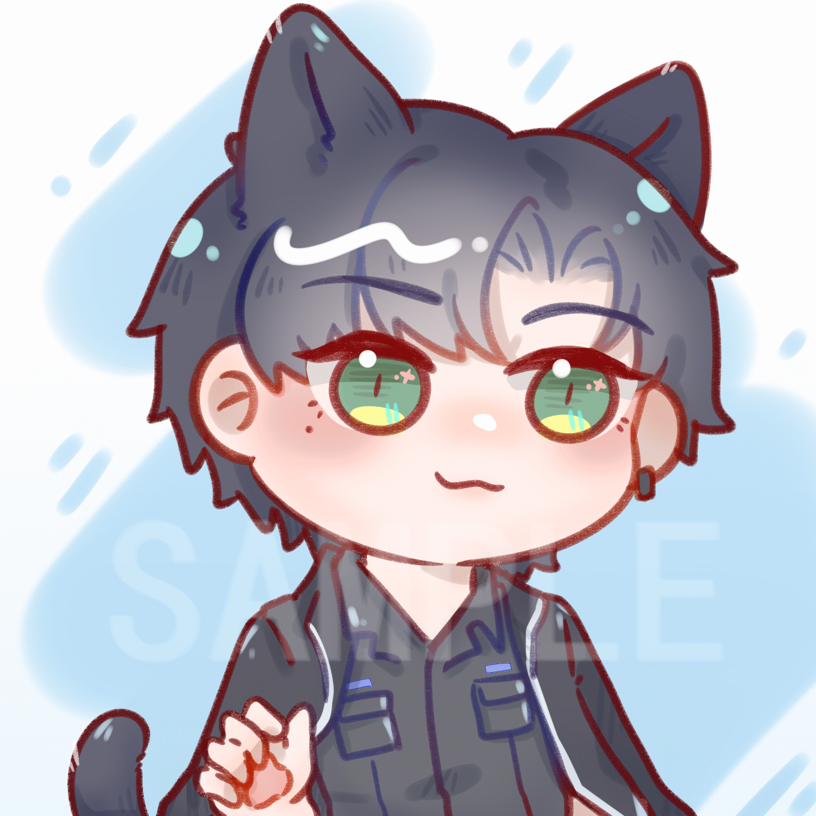 猫猫头_光与夜之恋萧逸绘画作品