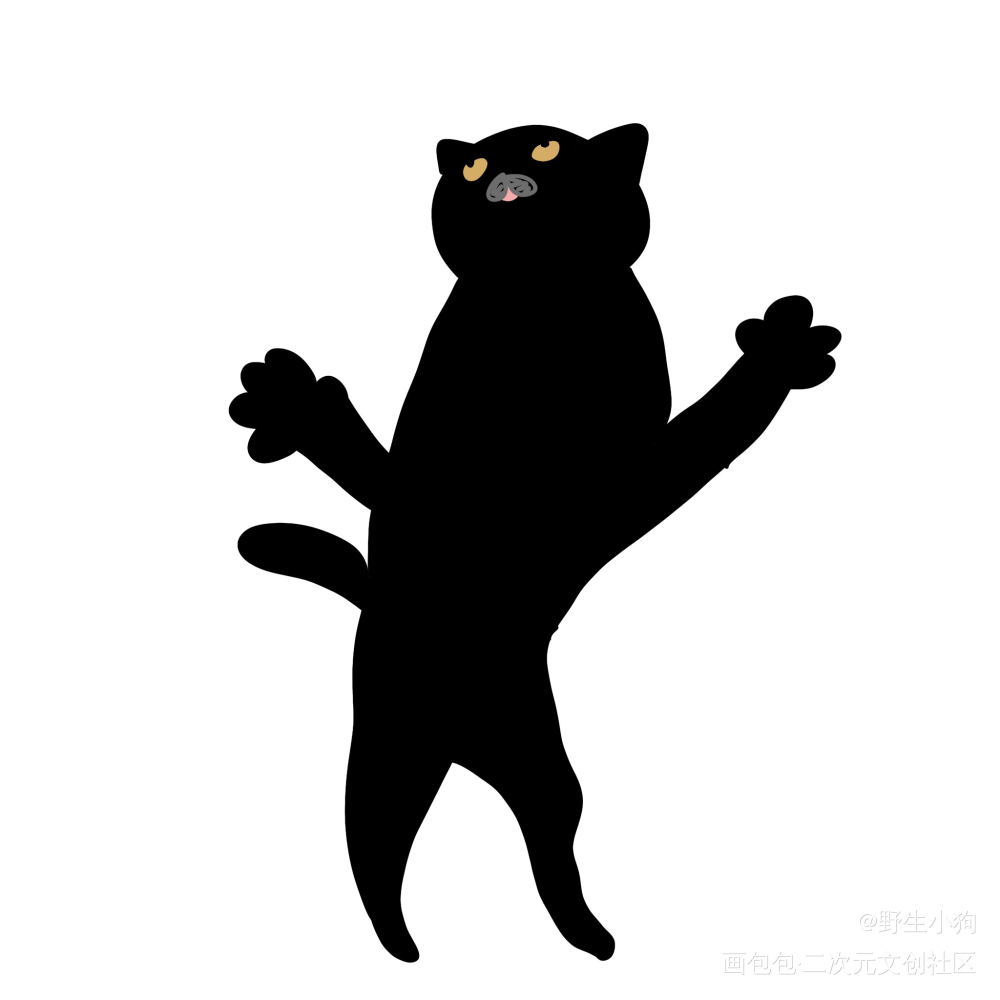 是神经黑猫_猫绘画作品