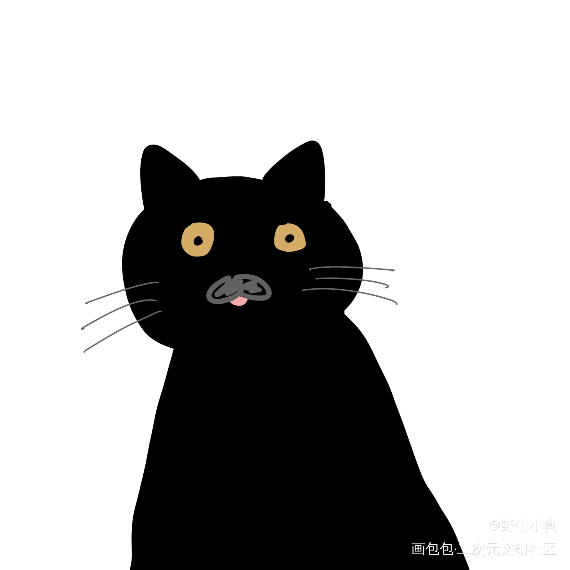 是神经黑猫_猫绘画作品