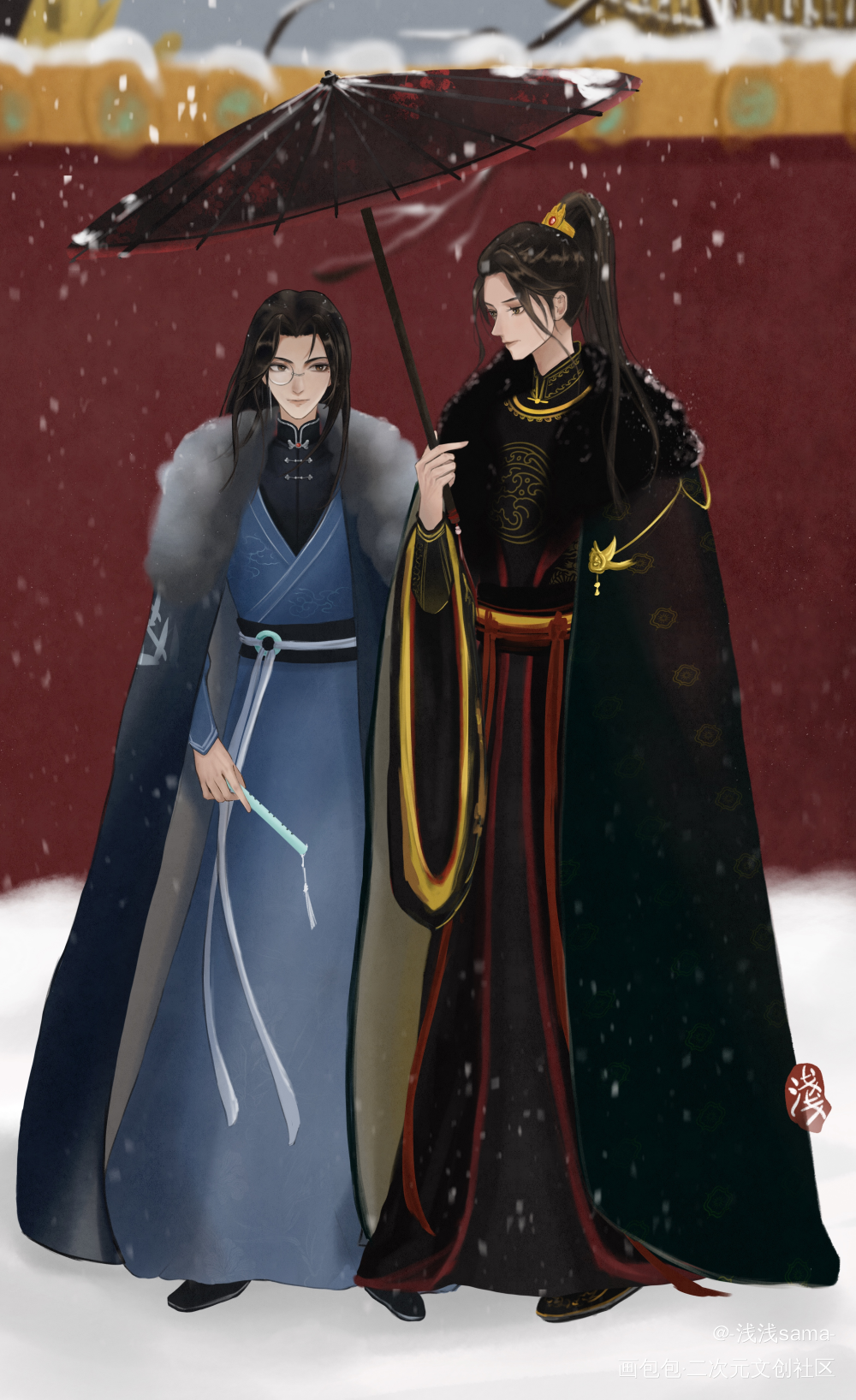 他朝若是同淋雪，此生也算共白头_杀破狼长顾长庚顾昀priest绘画作品