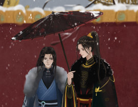 他朝若是同淋雪，此生也算共白头_绘画作品