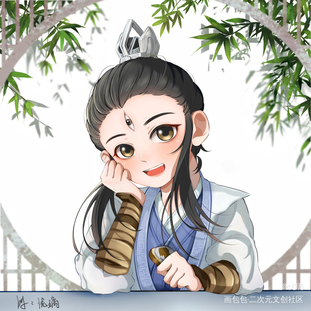小神君_新神榜杨戬杨戬板绘涂同人绘画绘画作品