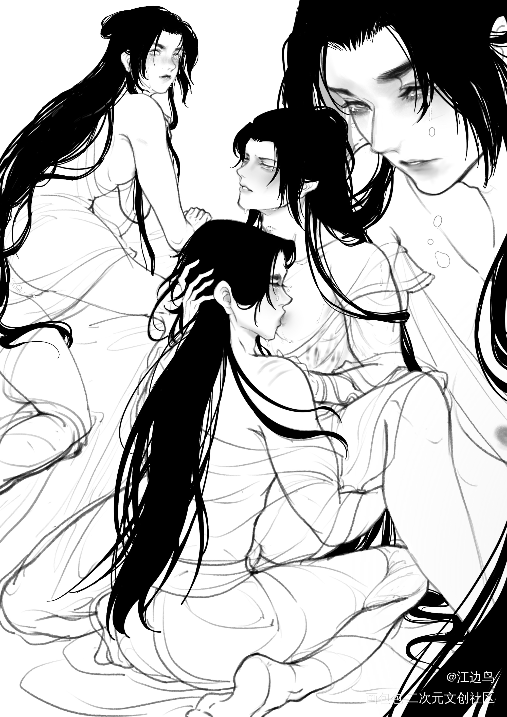 【冰秋】_人渣反派自救系统冰秋沈清秋洛冰河绘画作品