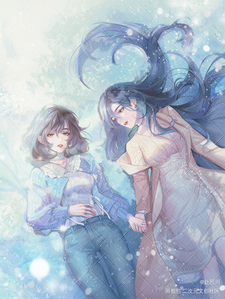 《迟一分心动》广播剧海报_板绘涂平涂日系百合我要上首推插画迟一分心动广播剧海报gl绘画作品