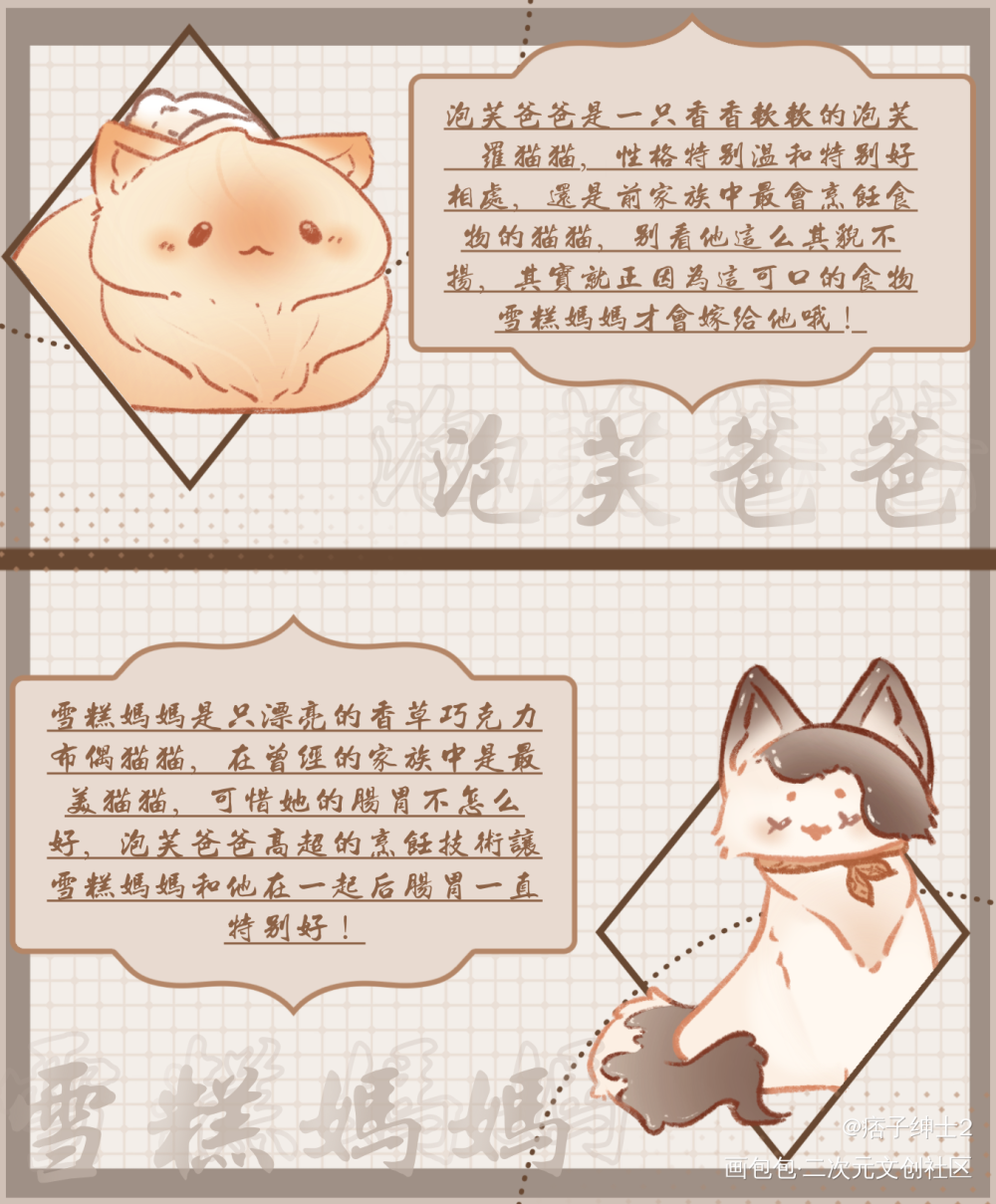 是一家可爱的猫猫鸭！_贪吃家族绘画作品