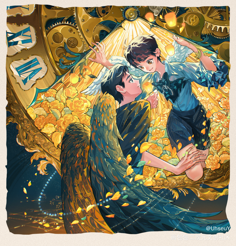 爱可以打败时间_碎玉投珠绘画作品