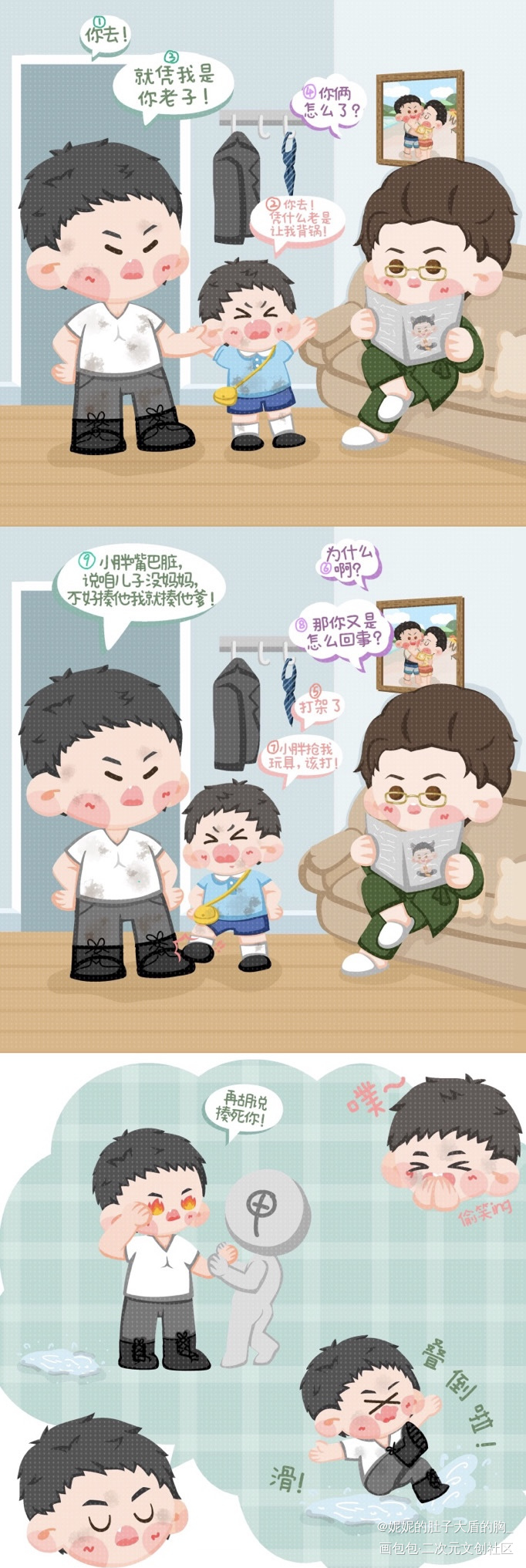【原顾】小条漫_针锋对决188男团原顾原炀顾青裴顾青裴原炀绘画作品