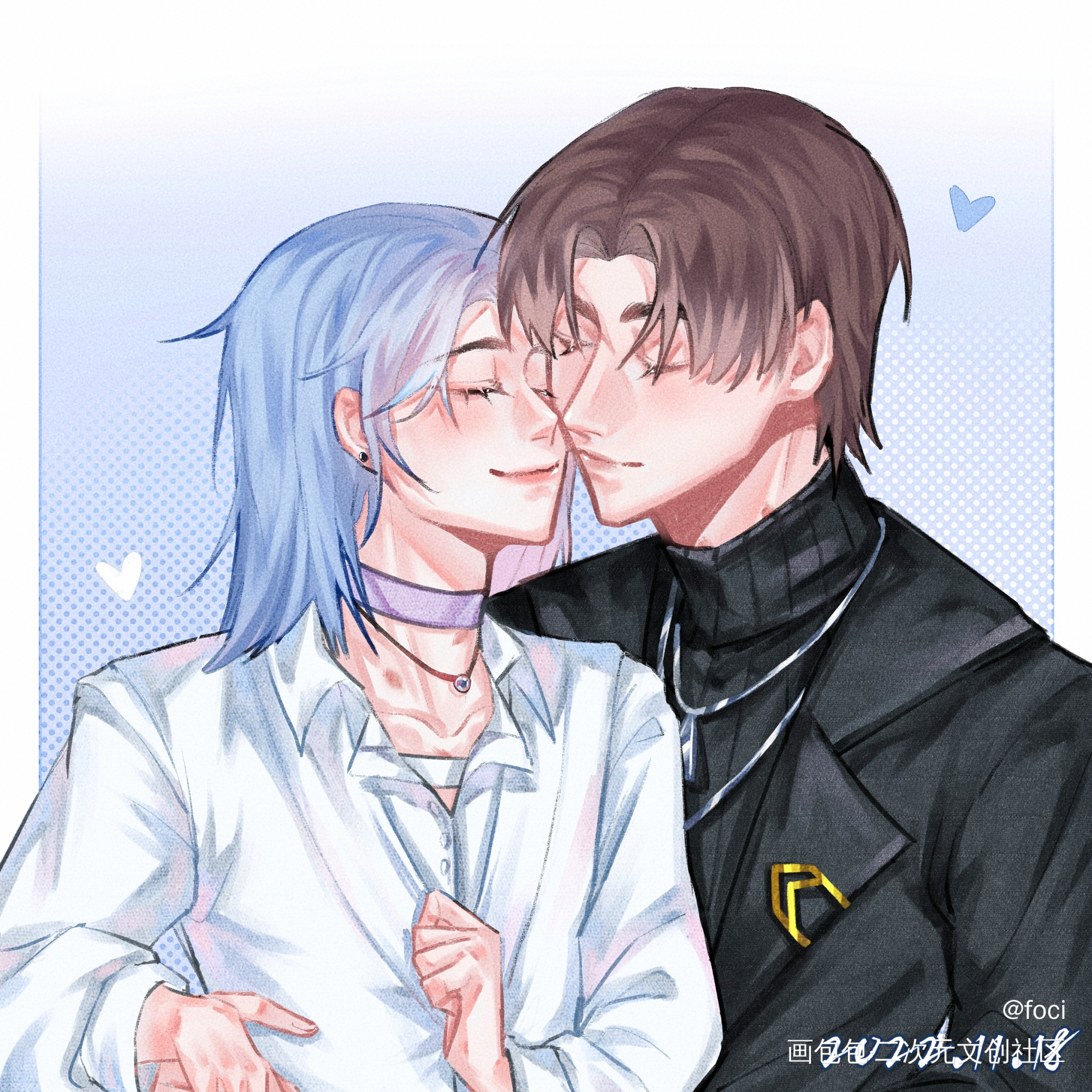 💙🖤_附加遗产188男团洛温板绘涂绘画作品