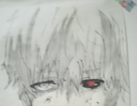 画技不成熟时候临摹的金木小天使_绘画作品