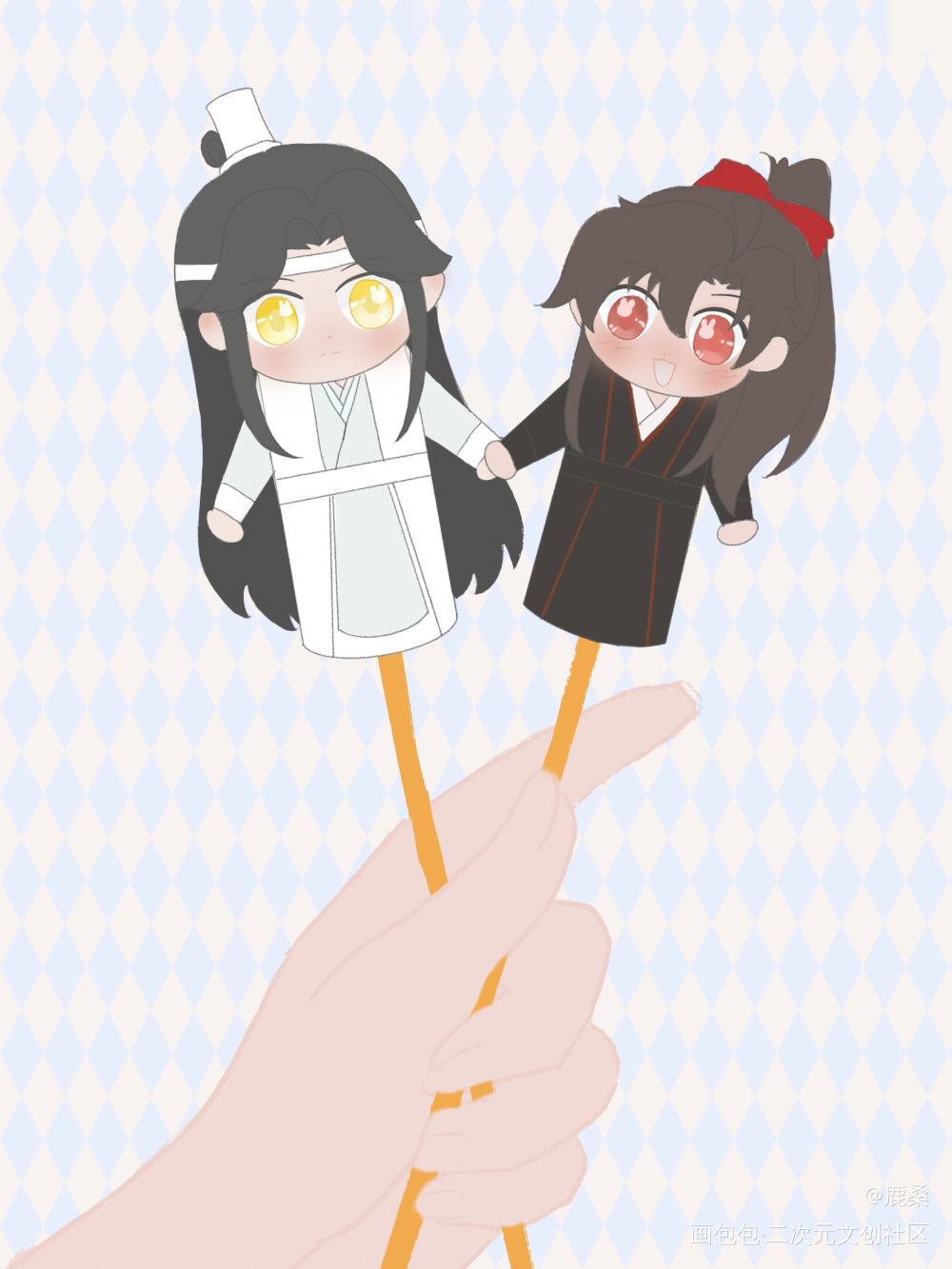 面塑忘羡_魔道祖师忘羡墨香铜臭绘画作品