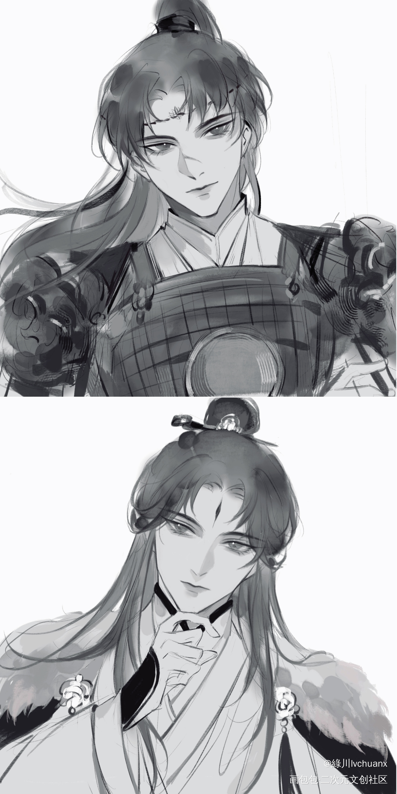 沉戬古风_新神榜杨戬沉戬绘画作品