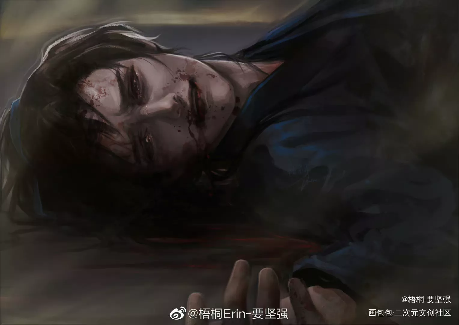 【楚晚宁，你回头啊！】_二哈和他的白猫师尊墨燃绘画作品