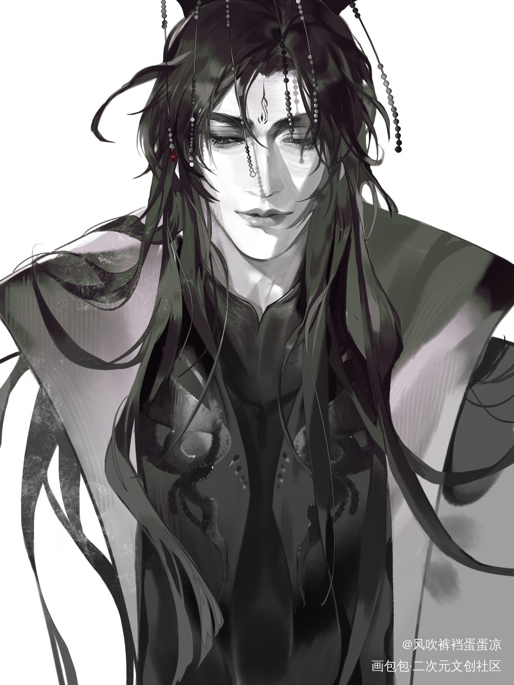 不可说_二哈和他的白猫师尊墨燃生辰吉乐燃晚绘画作品