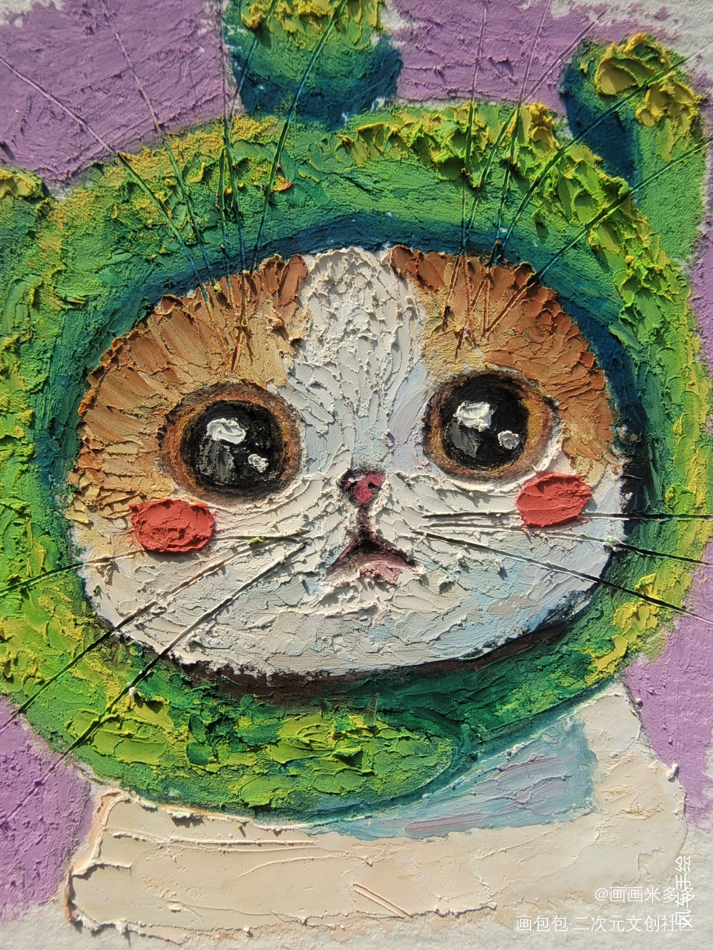 油画棒喵_手绘宠物油画棒绘画作品