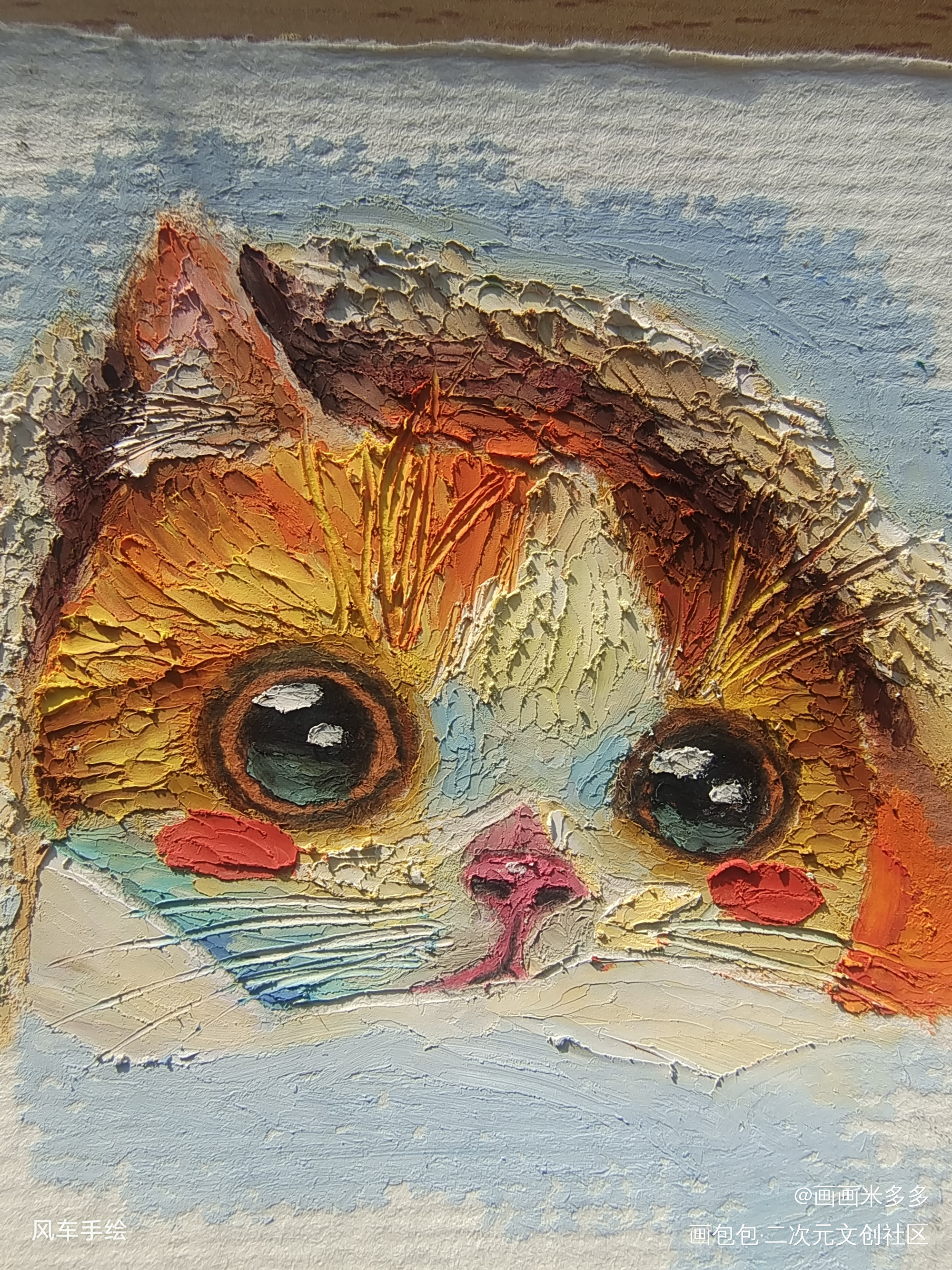 油画棒喵_手绘宠物油画棒绘画作品