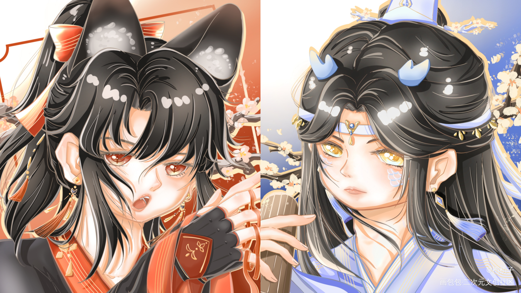 幼态龙叽狐羡_魔道祖师忘羡绘画作品