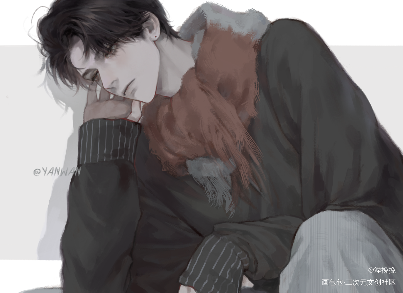 🧣_附加遗产188男团洛羿同人绘画作品