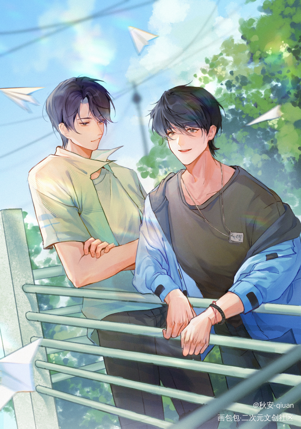 嚣张_丁霁林无隅板绘涂同人巫哲嚣张绘画作品