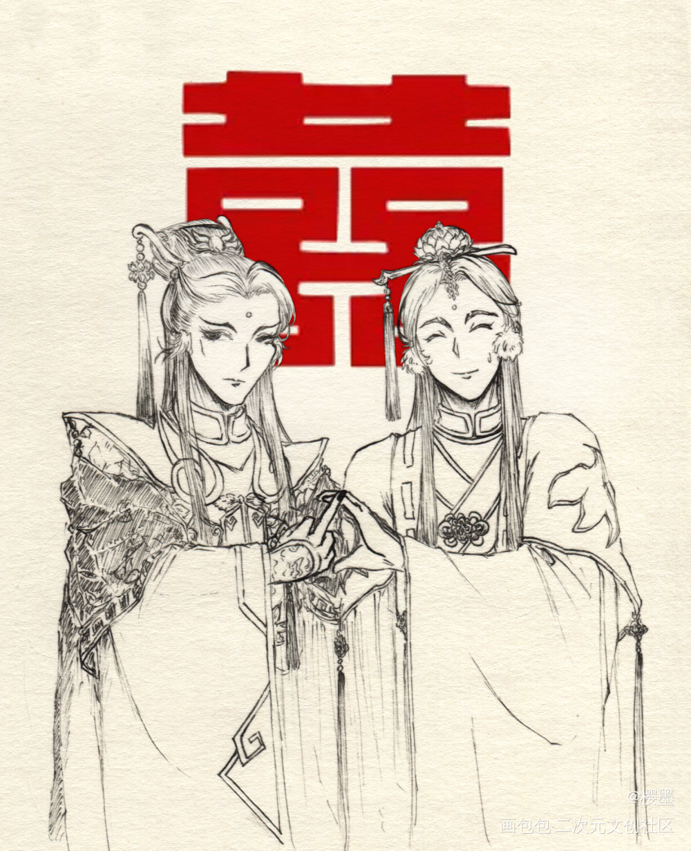 时隔多年画我CP却是弱智图【。_霹雳布袋戏素还真谈无欲同人素谈日月绘画作品
