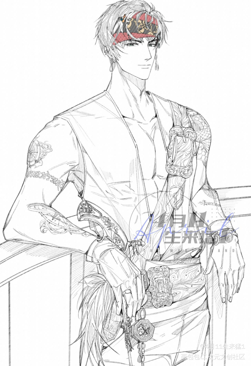海盗萧哥生日快乐🎂_光与夜之恋萧逸我要上首推绘画作品