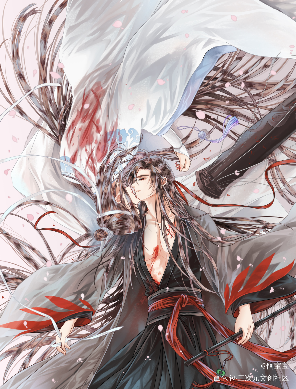 將離_魔道祖师忘羡蓝忘机魏无羡绘画作品