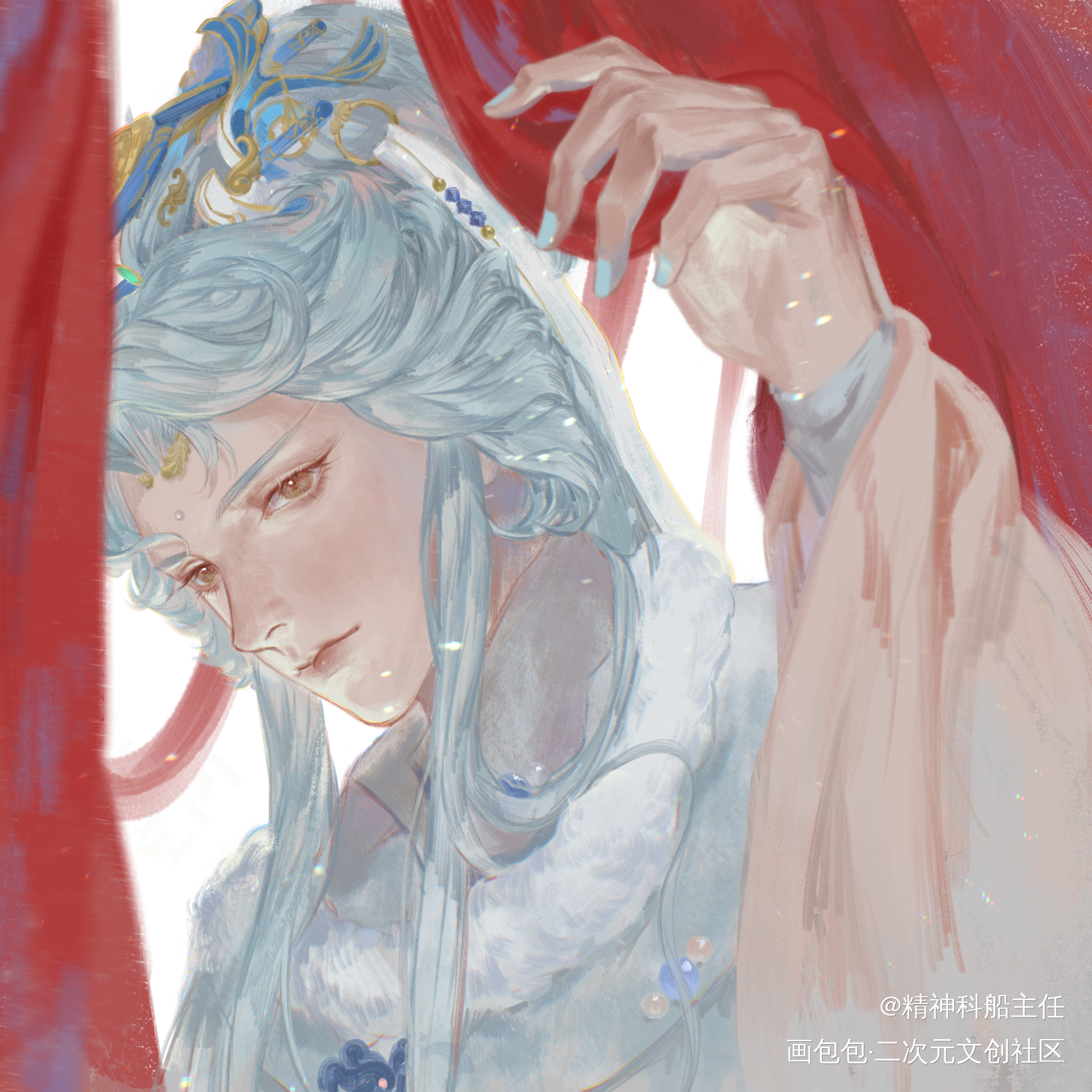 你躲在这里做甚?_霹雳布袋戏古风插画纪忘忧绘画绘画作品