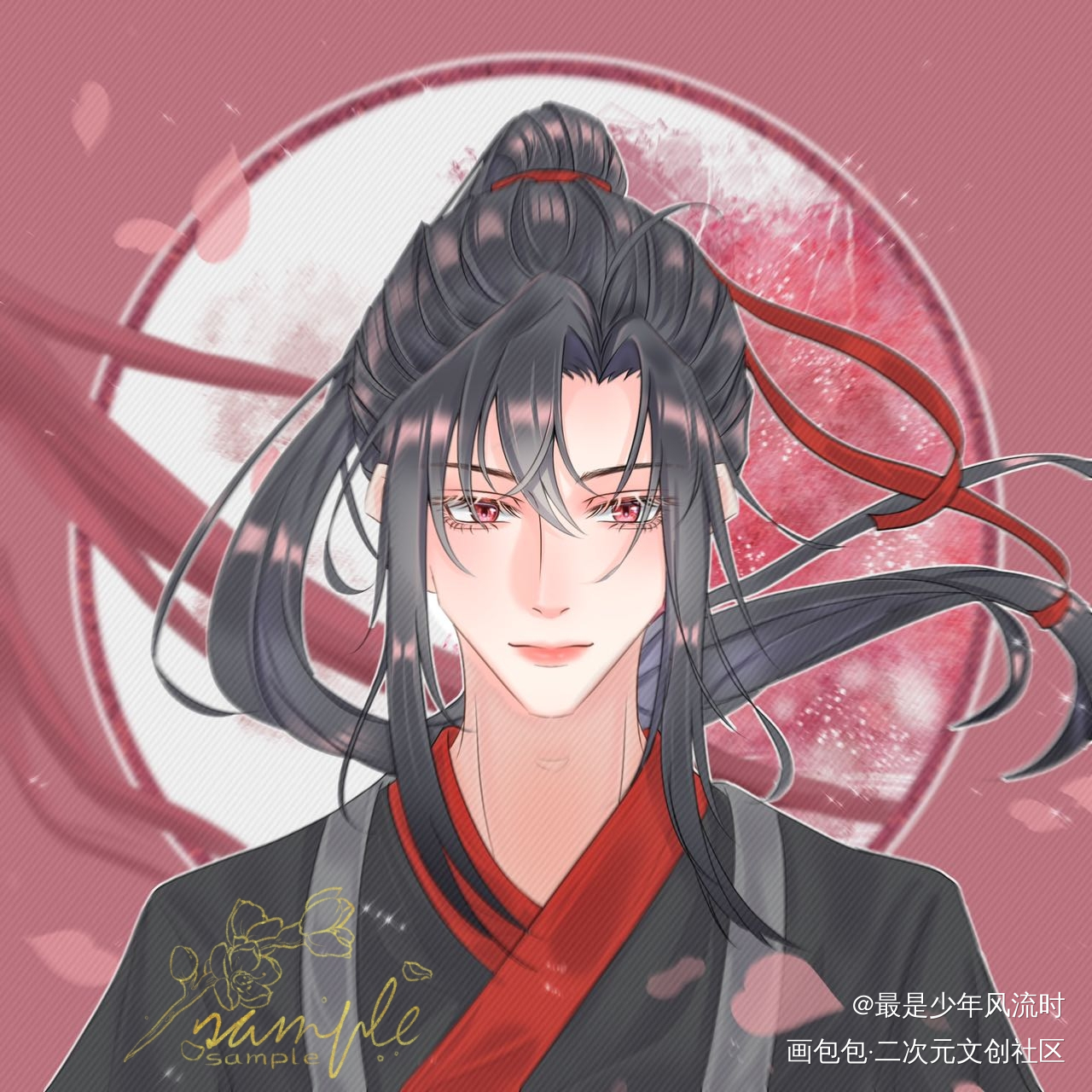 是有点羞涩的羡崽~_魔道祖师忘羡节日绘画作品