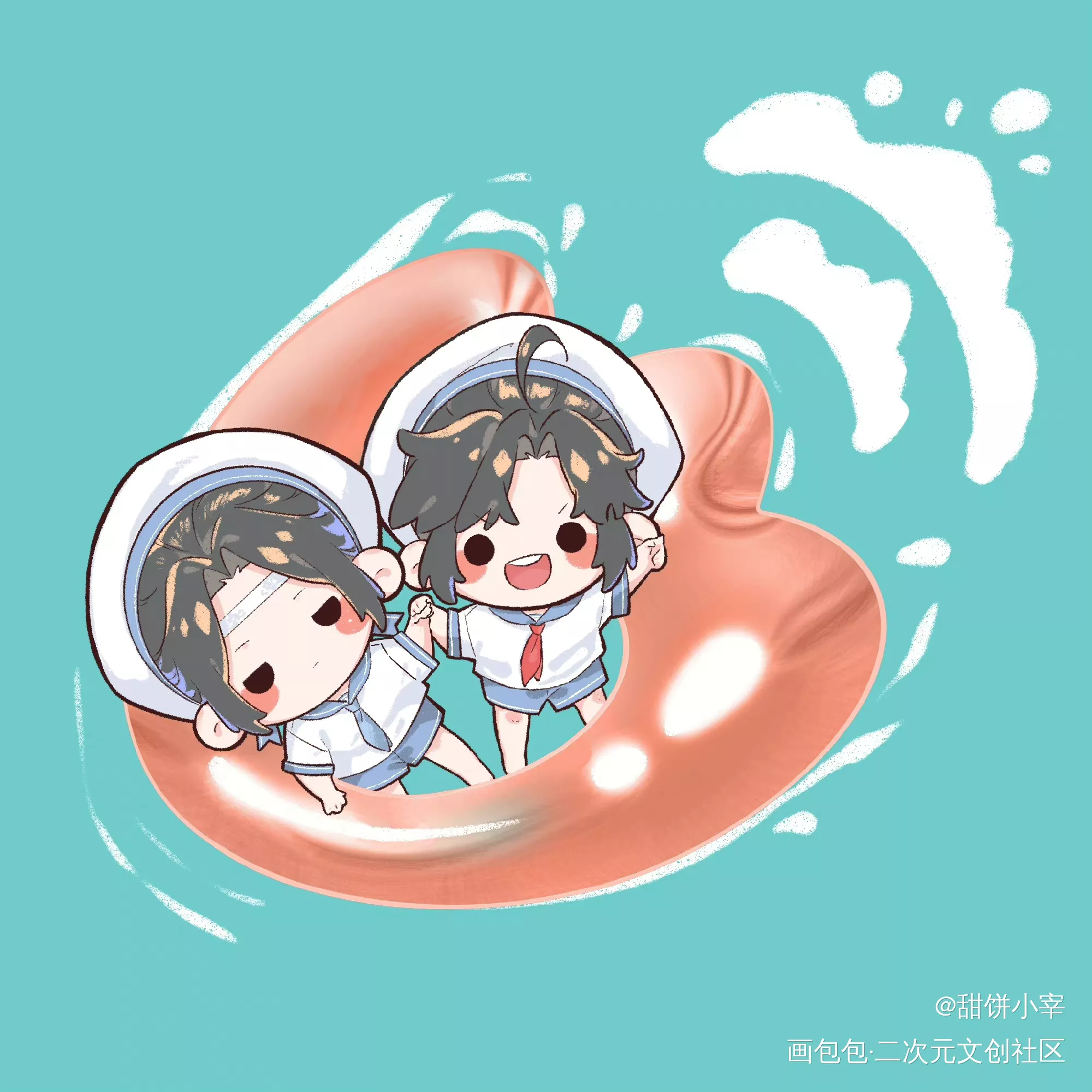 忘羡_魔道祖师忘羡蓝忘机魏无羡古风Q版绘画作品