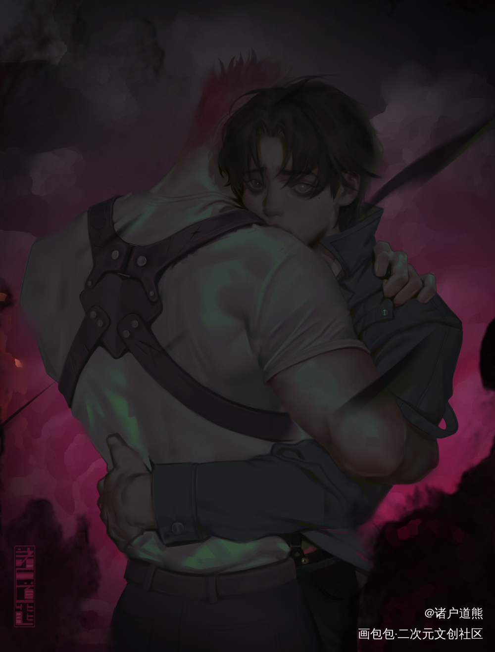 儿子们_厚涂插画摸鱼绘画原创oc绘画作品