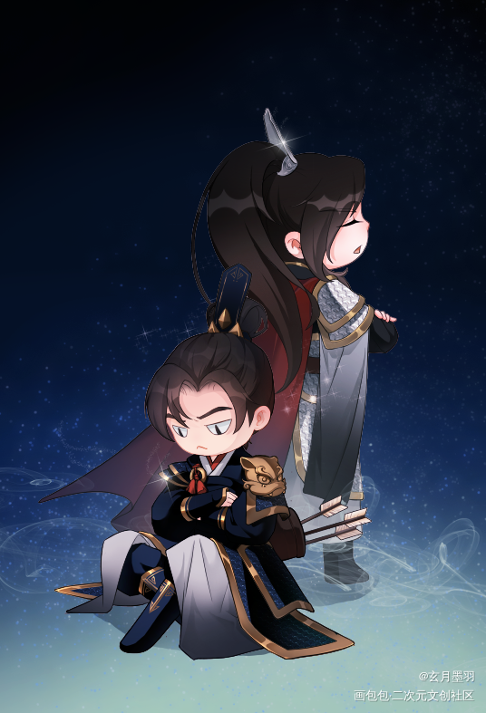 _天官赐福Q版慕情风信绘画作品