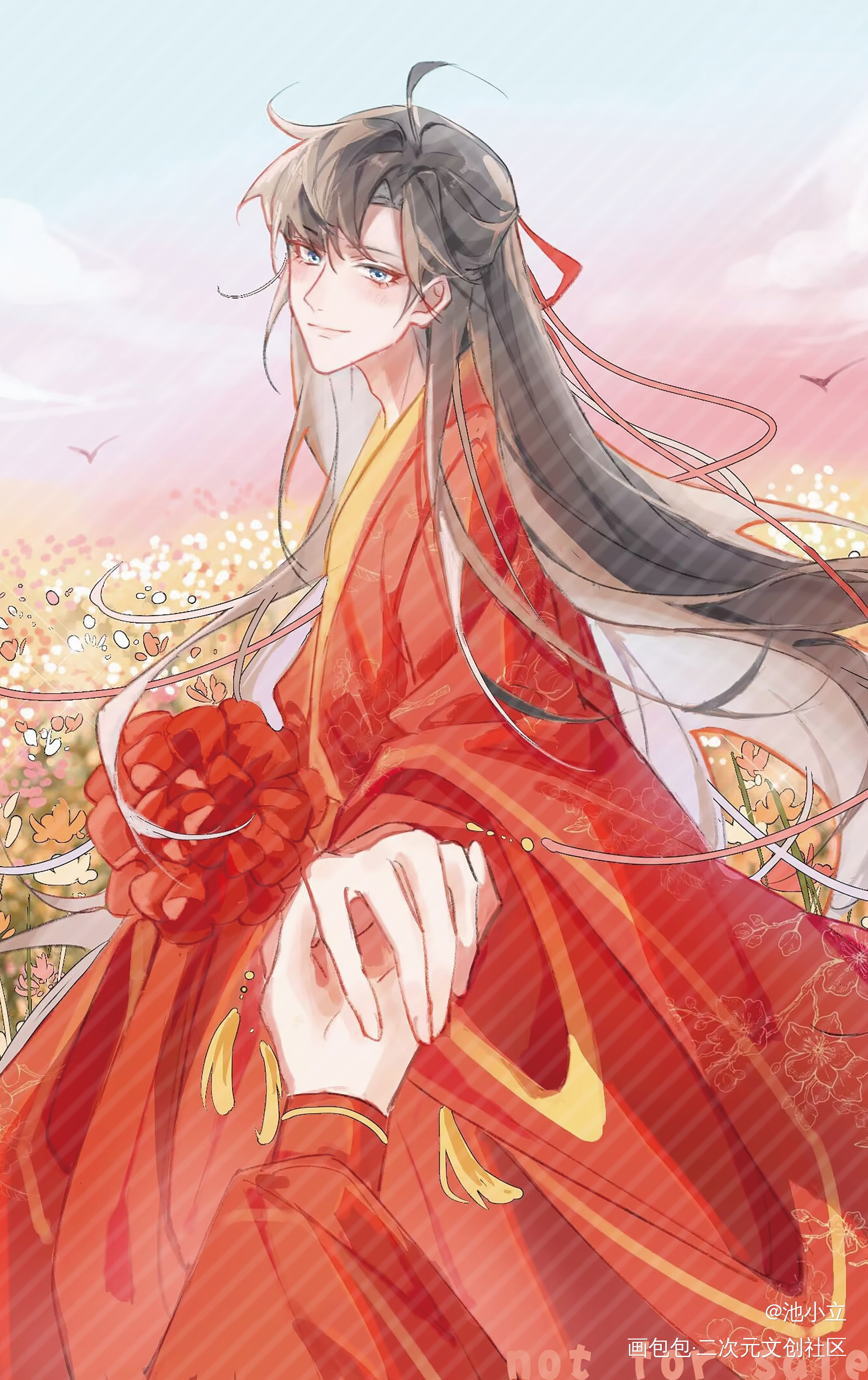 执手_魔道祖师忘羡魏无羡魏无羡1031生日快乐绘画作品