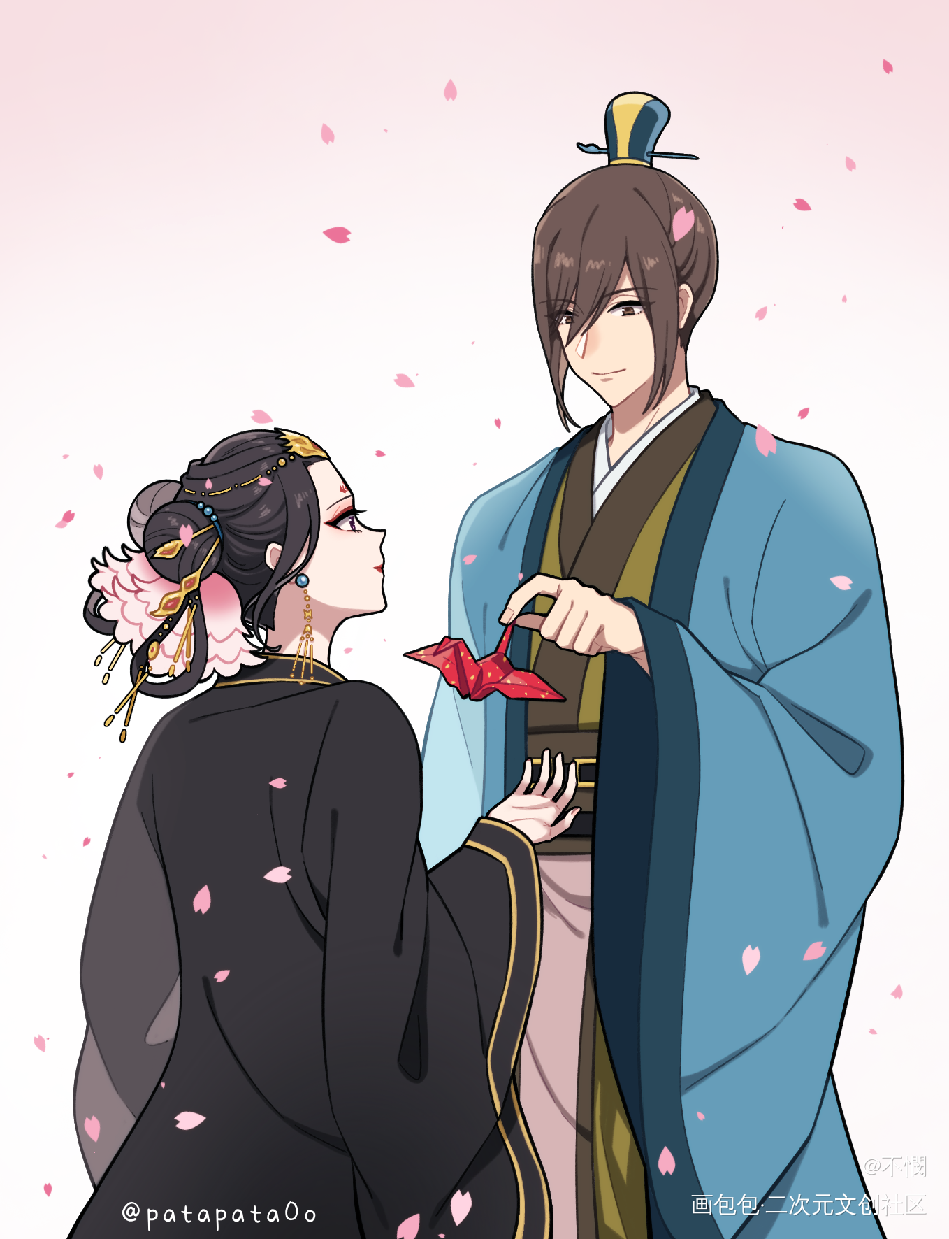 你们快来看后宫之乌呀！_平涂日系同人柳寿雪夏高峻后宫之乌绘画作品