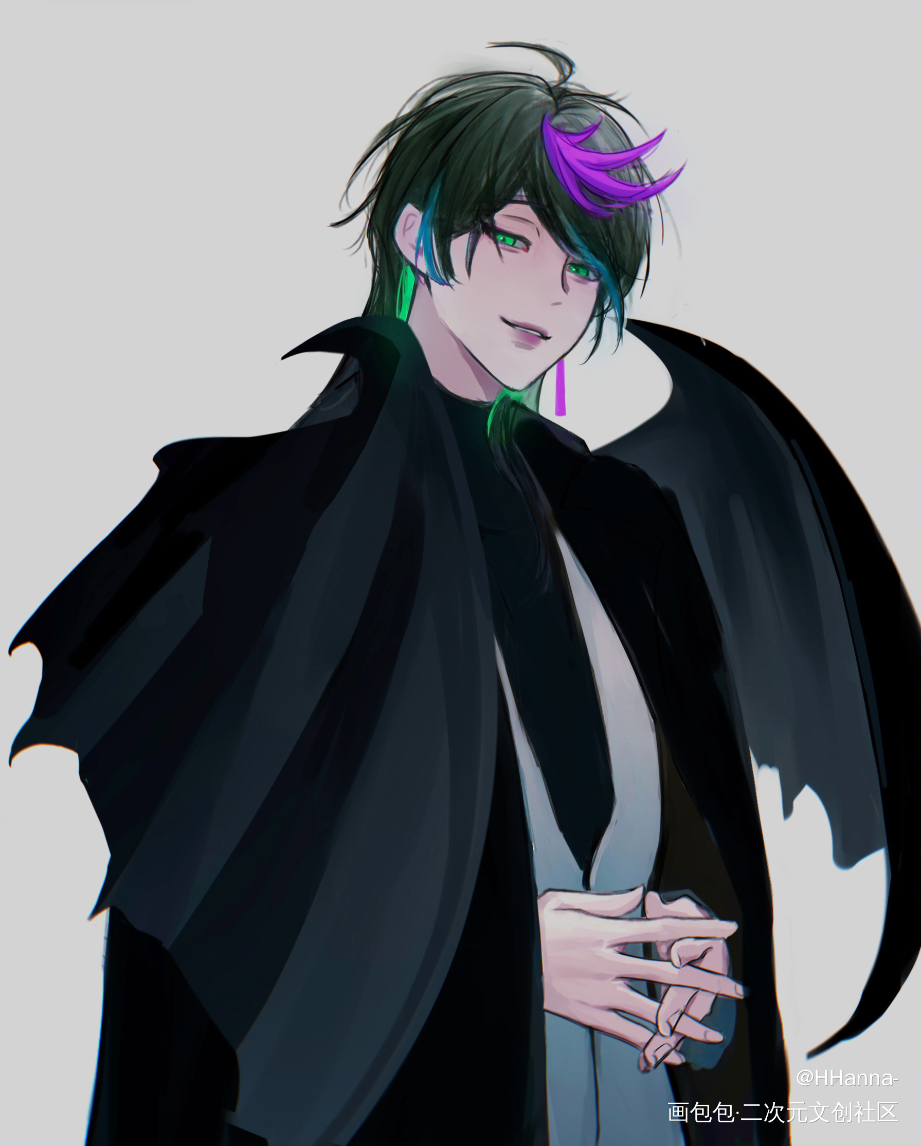 💚💚💚_彩虹社shuyamino同人luxiemVtuber摸鱼绘画作品