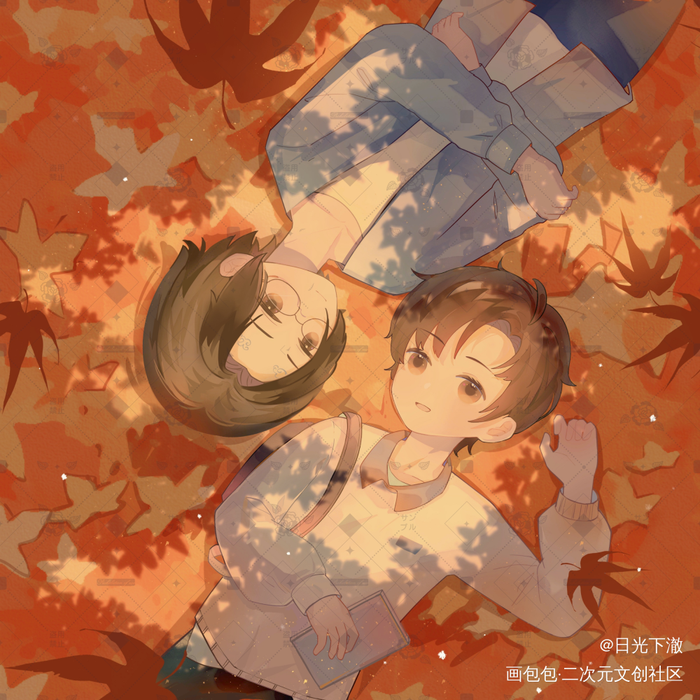 深秋落叶，情深意长🍁枫之语_魔道祖师忘羡蓝忘机魏无羡绘画作品