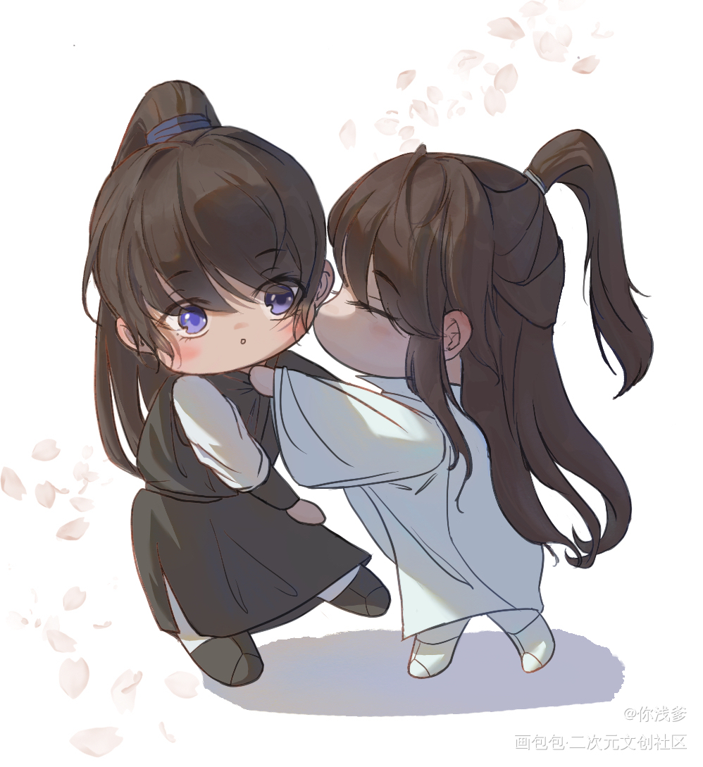 燃晚_二哈和他的白猫师尊燃晚墨燃楚晚宁绘画作品