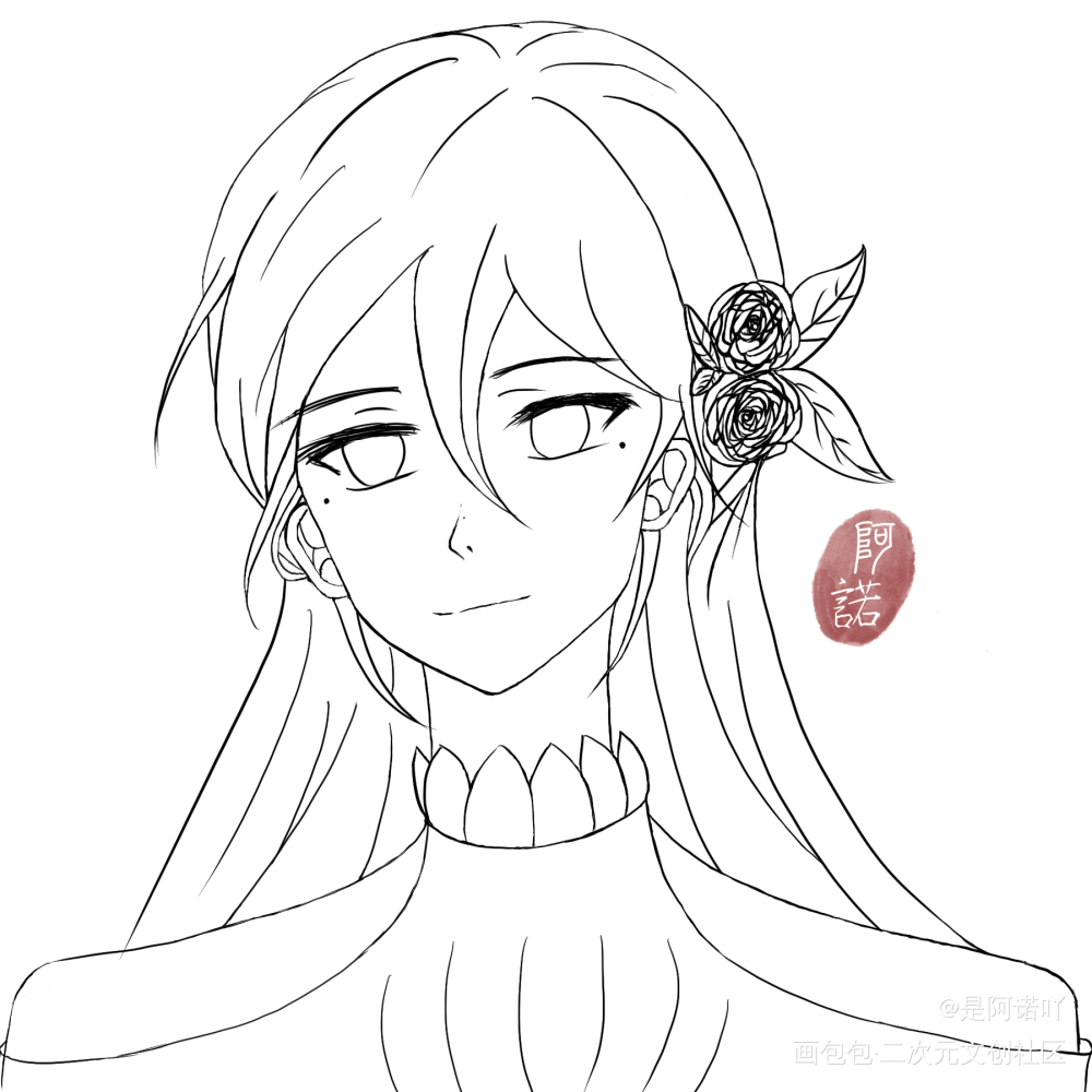 oc_板绘涂黑白简笔摸鱼页线稿procreate绘画作品
